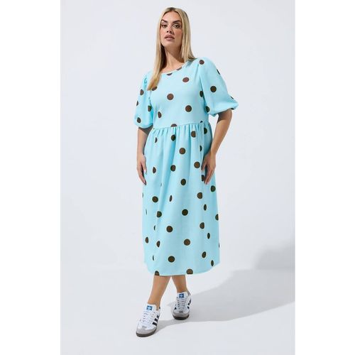 Yours Polka Dot Maxi Dress In Baby Blue