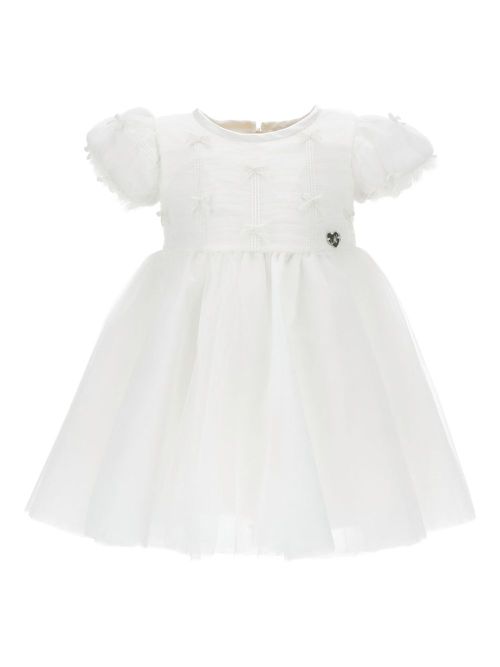 Puff-sleeved dress - White