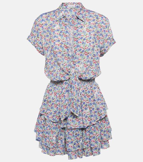 Branda floral tiered shirt dress