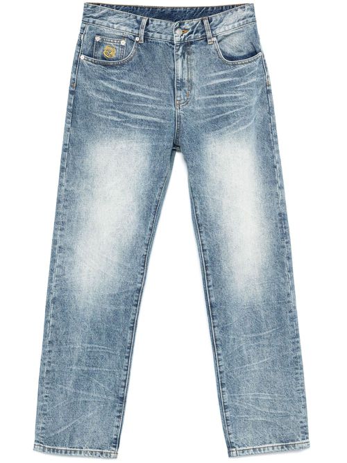 Duck-embroidered jeans - Blue