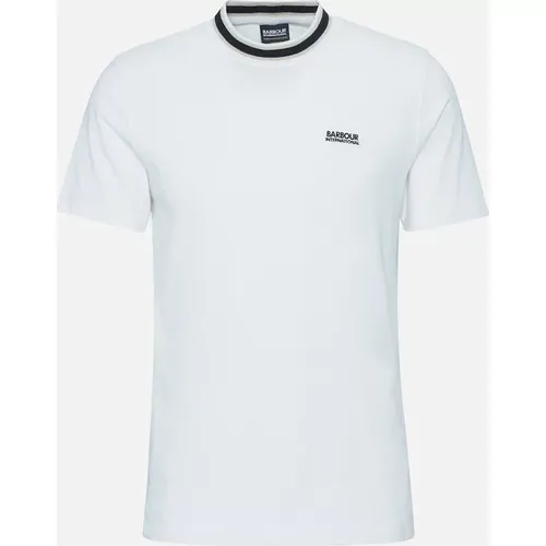 Men's Barbour International Luca Tipped T-shirt Whisper White - Size: 44