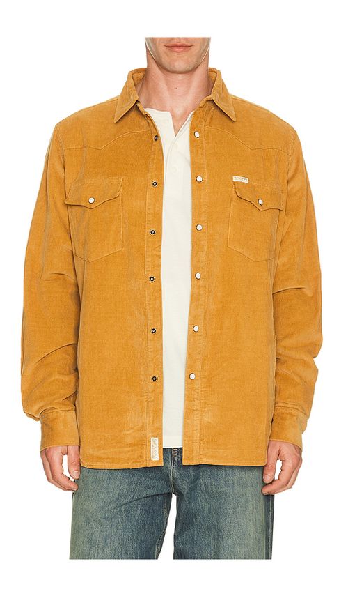 Sendero Provisions Co. Desperado Shacket in Old Gold. L also in M, XL/1X