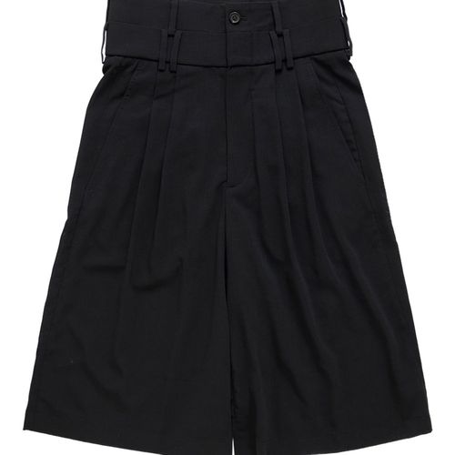 Namacheko | pleated double-waistband shorts - Black | Realry