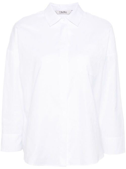 Logo-tag poplin shirt - White