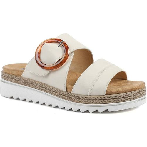 Pavers Women's Adjustable-Fitting Mules in Beige