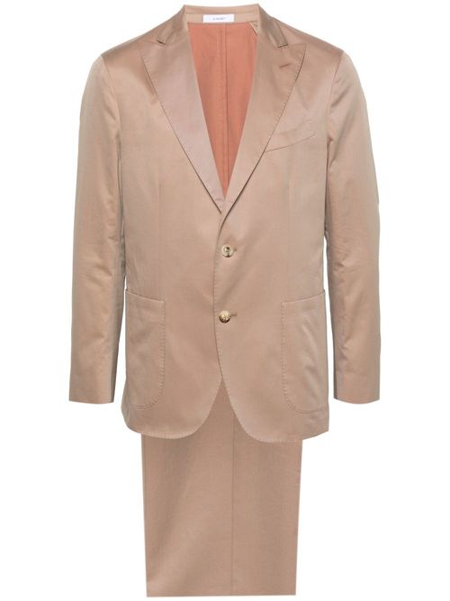 Single-breasted cotton suit - Brown