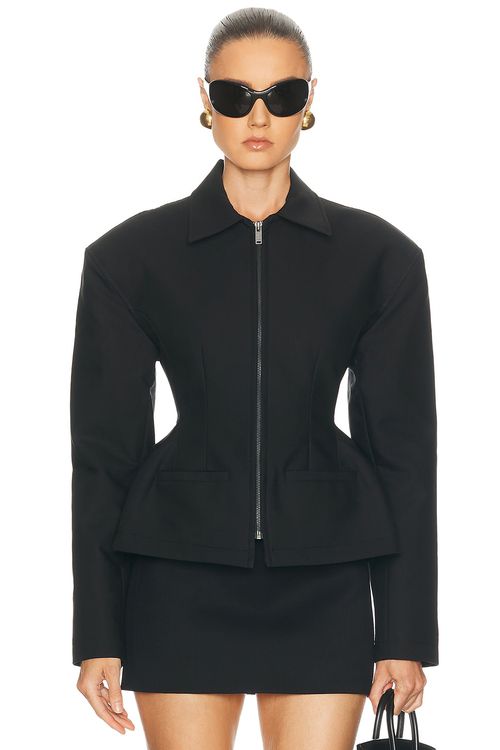 EAVES Lyza Sculpted Jacket in Black - Black. XS also in XXS, S, M