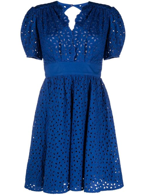 Aureo cotton belted dress - Blue