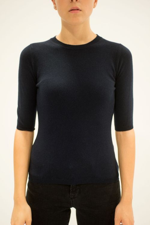 Blue Round Neck Sweater Top