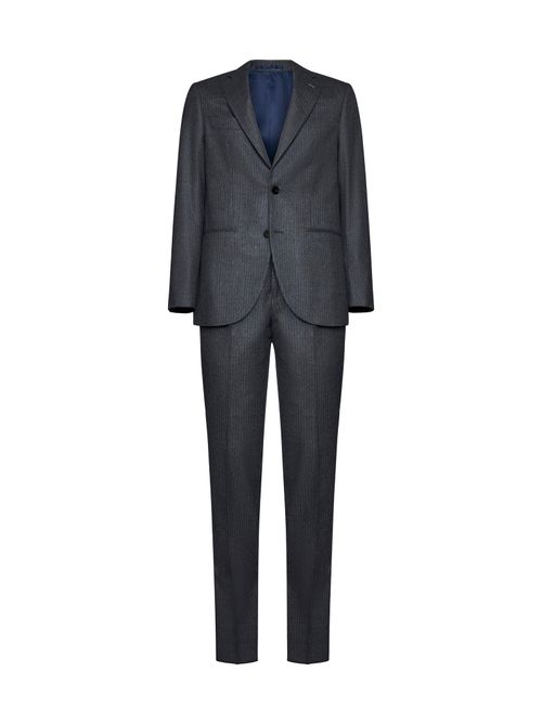 Fine Pinstripe Virgin Wool Suit — Gray