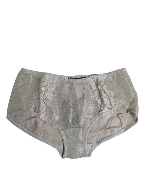 Floral Lace High Waist Panty — Gray