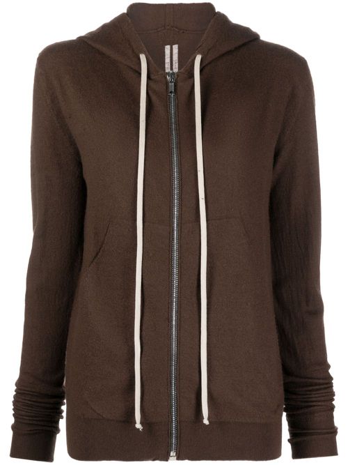 Zip-up cashmere hoodie - Brown