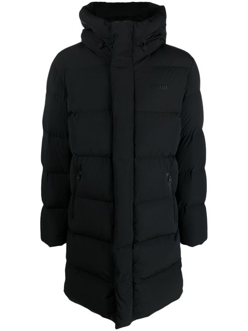Logo-embossed padded coat - Black