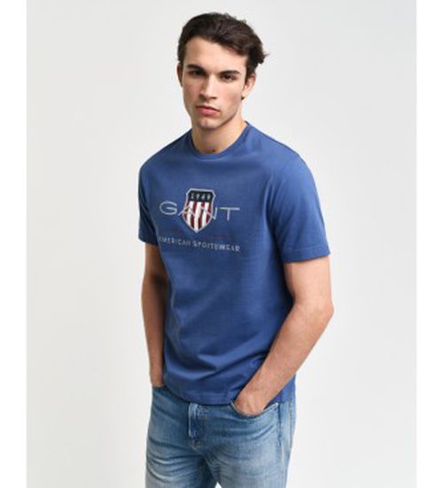 Gant for man. 2003199 Archive Shield T-shirt blue (M), Casual, Cotton, Short sleeve