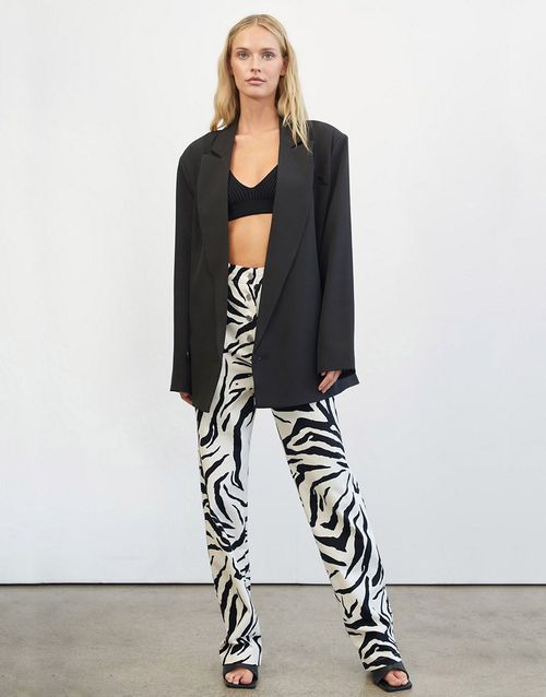 X Elsa Hosk denim jeans in zebra print-Multi