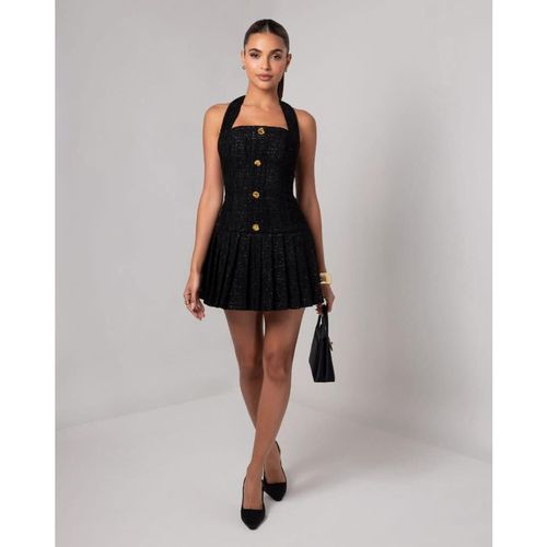 black tweed flare mini dress Heiress Beverly Hills | Women's Tweed Flare Mini Dress - Black