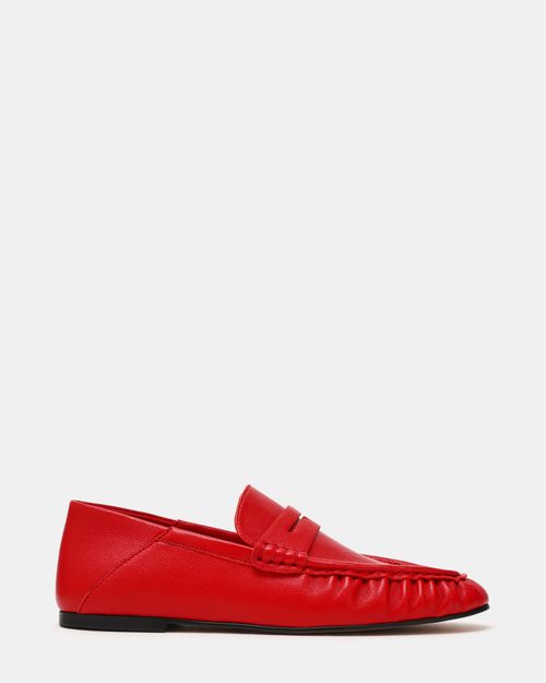 Steve Madden Women's Roger Loafers - Red - - Leather