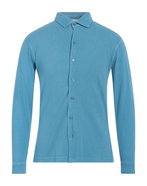 Cashmere Company Man Shirt Pastel blue Size 36 Cotton