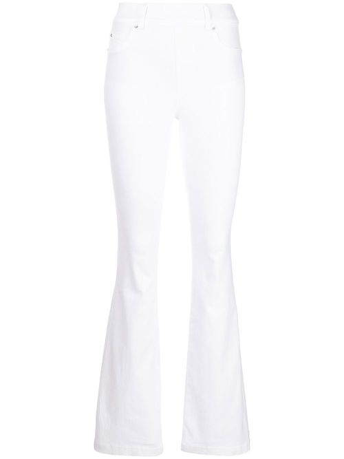 High-waist skinny flared jeans - White