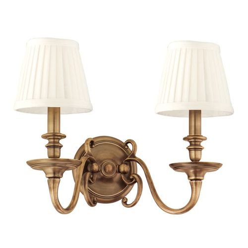 Charleston 2-Light 13" Wall Sconce in Aged Bra