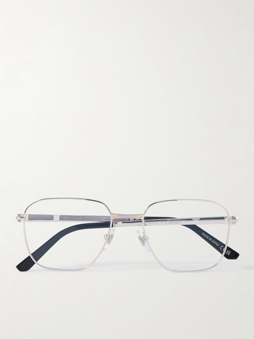 Men - Santos de Cartier D-Frame Silver-Tone Titanium Optical Glasses