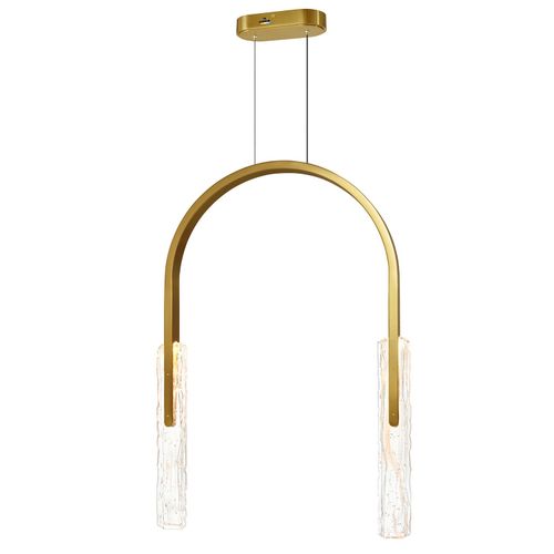 Brass LED Chandelier from the Curva Collection