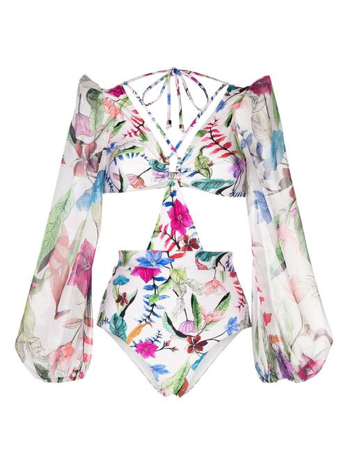 Zamia cut-out bodysuit - White