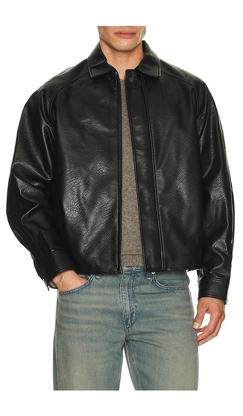 Le17Septembre Faux Leather Jacket in Black. 50. Also
