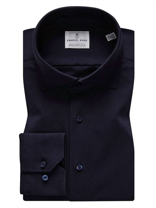 Men's Modern 4Flex Stretch Knit Shirt In Navy Solid