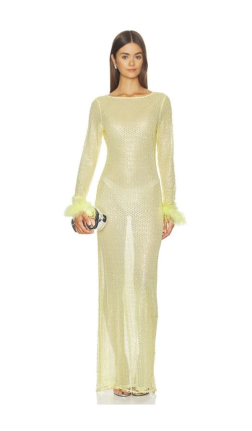 OW Collection Alva Maxi Dress in Yellow. XS. Also in S