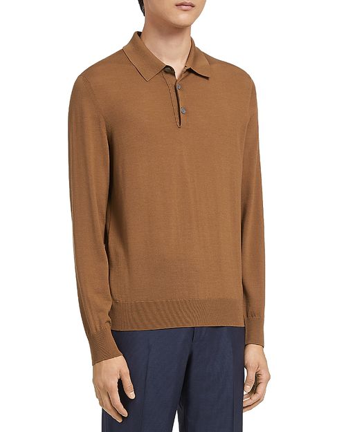 Ermenegildo Zegna CASHSETA LIGHT ニットポロ ZEGNA Cashseta Light Long-Sleeve Polo | Sweaters & Knits | Harry Rosen