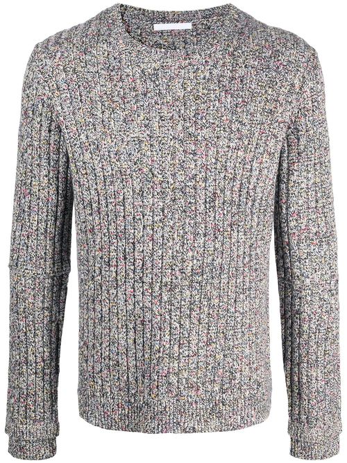 Ribbed speckle knit jumper - Black