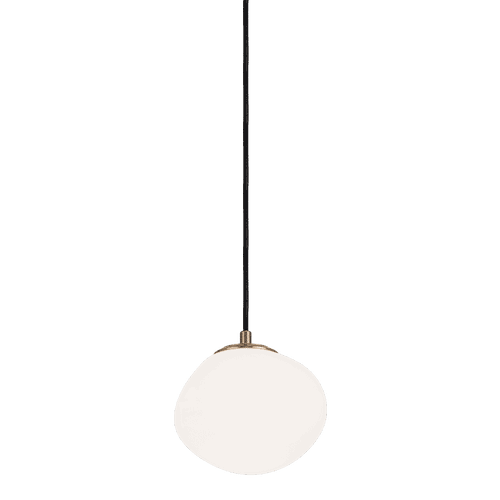 Aged Gold Brass One Light Chandelier from the Melotte Collection