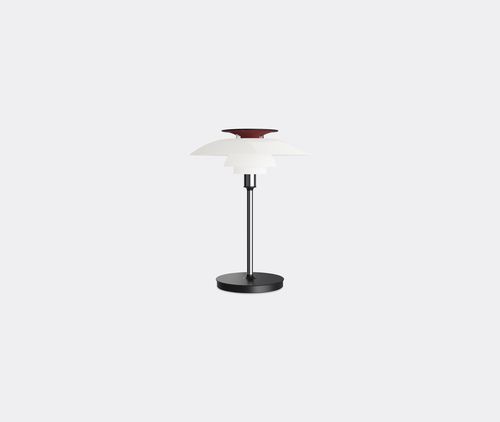 'ph 2/1 80' Led Portable Table Lamp, Opal White, Red And Chrome, Uk Plug