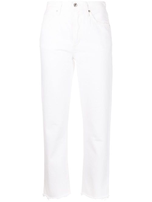 High-rise cropped jeans - White