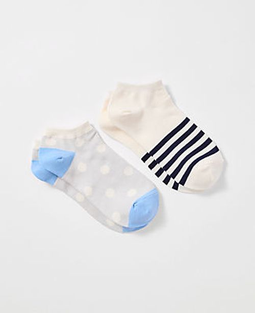 Ann Taylor Striped and Dotted Ankle Sock Set