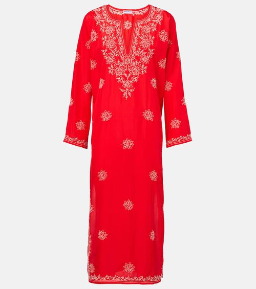 Embroidered silk kaftan