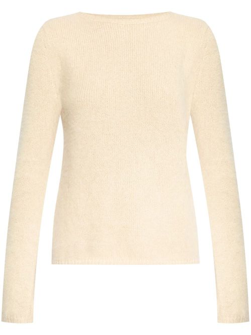 Heart-detail knitted jumper - Neutrals