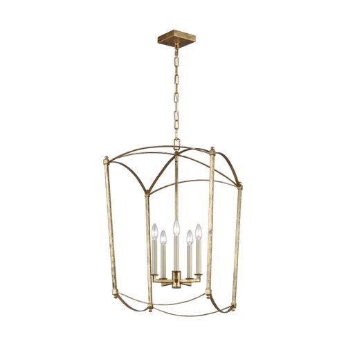 Visual Comfort Studio Thayer 5-Light Foyer Light in Antique Gild by Sean Lavin