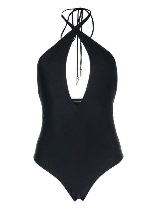 Halterneck cut-out swimsuit - Black