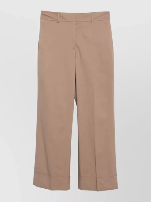 Incotex - wide leg cotton trousers belt loop