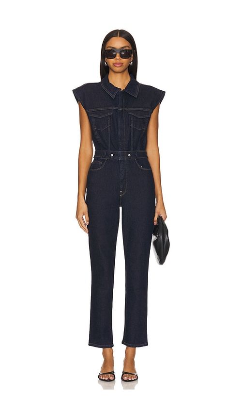 Good American DENIM-JUMPSUIT in Denim-Dark. Größe XXXXL/4X. Also in S, XS, XXXL/3X