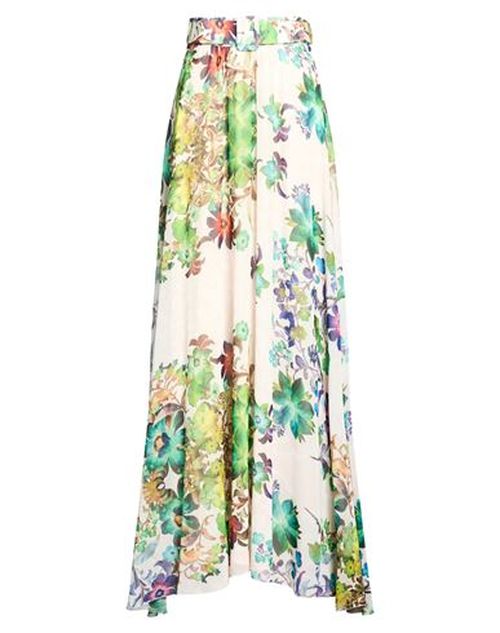 Woman Maxi skirt Green Size 12 Polyester
