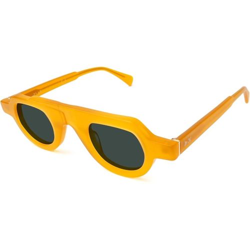 XLAB Unisex XLAB Borneo Gafas de sol Acetato Amarillo Verde G15 Redonda Polarizado