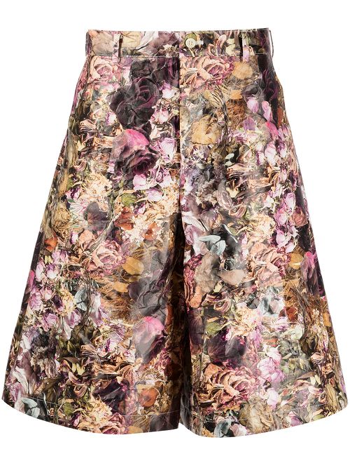 Graphic-print tailored shorts - Multicolour