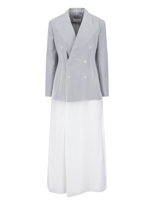 High-Fashion Satin-Silk Mini Dress with Wool Detailing