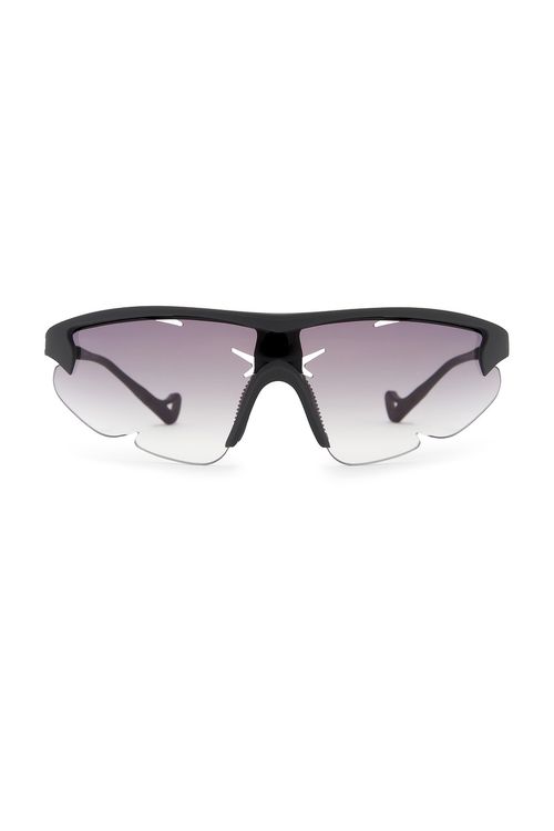 District Vision x PAF Post Archive Faction Junya Racer Sunglasses in Off Black & D+ Gray Gradient - Black.  a