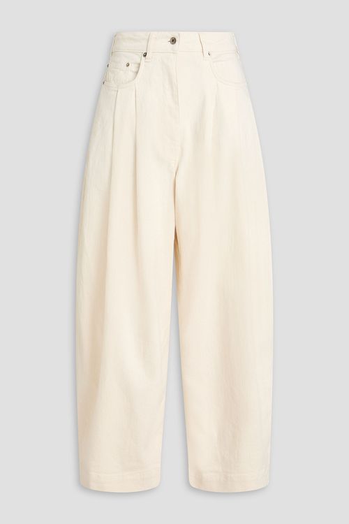 Ivy high-rise barrel-leg jeans - White - UK 10