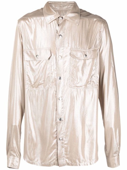 Coated button-up shirt - Silver