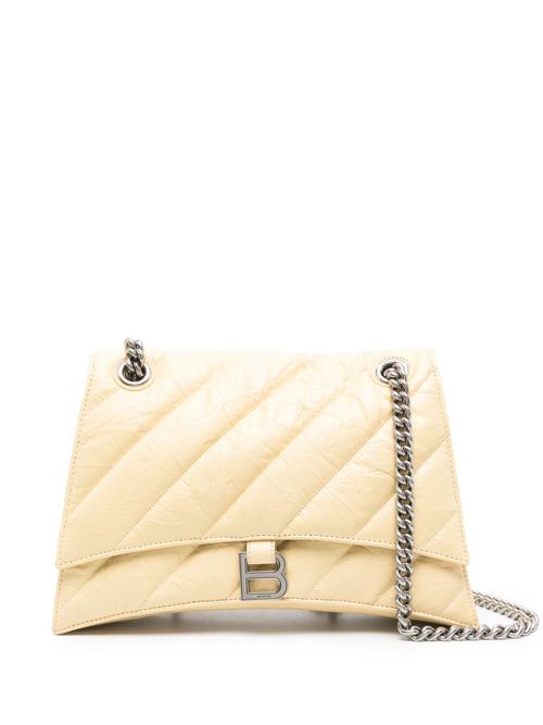 Medium Crush leather shoulder bag - Yellow